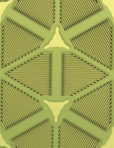 In-process photo of the Light-field Directing Array (LDA) MEMS prototype designed by Lawrence Livermore National Laboratory. (Source: AMFitzgerald & Assoc.)