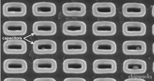 Plan-view image of the Intel 22-nm embedded DRAM capacitors