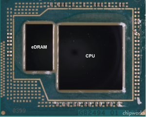 Intel Haswell CPU with co-packaged eDRAM
