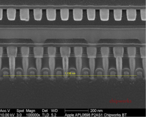 SEM Cross-Section of Apple A7 (APL0698) Die (click to view full screen.)
